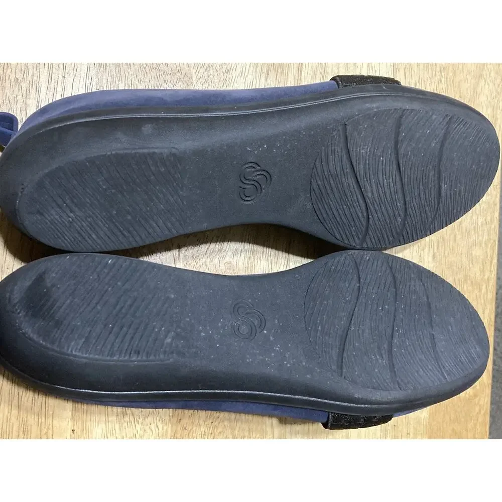 Clarks Cloudsteppers Womens Size 9.5 M Slip On Shoes Blue‎ Loafer Ayla Sloane
